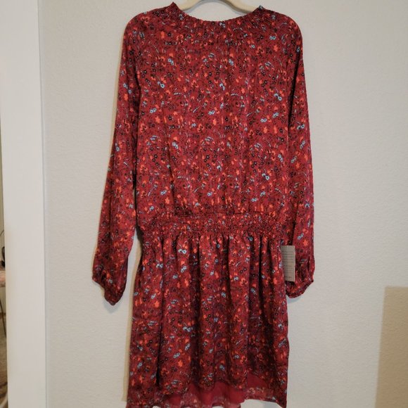NWT Lush Floral Dress in Wine Color Size XL - Picture 1 of 6
